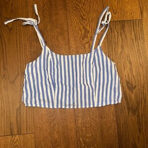 Old Navy Blue and White Striped Crop Top